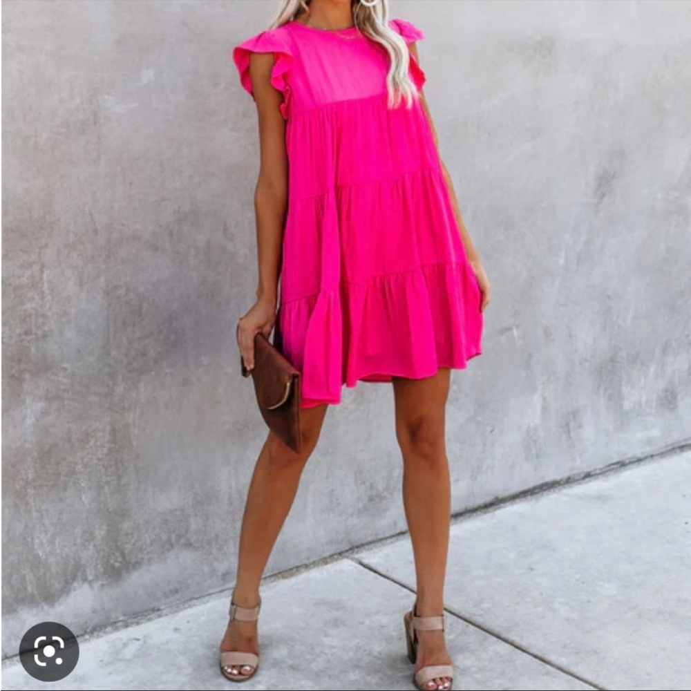 After Market Hot Pink Baby Doll Dress by Vici